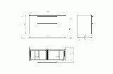 Szafka podumywalkowa wisząca TRAFFIC 116,8 x 62,5 x 46,1 CM, BIAŁY POŁYSK 89441000 KOŁO