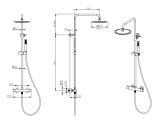 Kolumna Natryskowa Termostatyczna Fly 2-Funkcyjna Z Zestawem Natryskowym I Deszczownicą 250 mm Czarny Mat 0401202BM Emporia