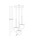 Lampa Wisząca Borra B 3P Złoty BRB331P3 Ummo
