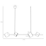 Lampa Wisząca Bot 4 Black 1047L Aldex