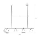 Lampa Wisząca Form 4 Black 1108L1 Aldex