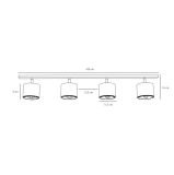 Lampa Sufitowa Plafon Bot 2x2 Black  1047PL_L1 Aldex