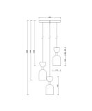 Lampa Wisząca Supuru 3P Czarny SUP332P3 Ummo