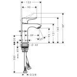 METRIS Bateria umywalkowa 100mm plus kpl. odpł. 31088000 HANSGROHE