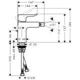 METRIS Jednouchwytowa bateria Bidetowa 31280000 HANSGROHE