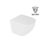 Miska WC Wisząca Bezrantowa Z Deską Z Systemem Spłukiwania Spin 360 Luqa Biały Mat CEAC.6403.K.6405.480.WHM Excellent