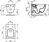 Miska Wisząca Rimless I.Life + Deska Wolnoopadająca Slim T461401+T500301 Ideal Standard