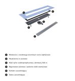 Odpływ Liniowy Lowfix Srebrny 100cm LOWFIX100TSL Omnires