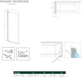 Parawan Nes 8 PNJ 100 Czarny Lewy Frame Nes 8 10061100-54-56L Radaway