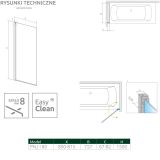 Parawan Nes 8 PNJ 80 Czarny Lewy Frame Nes 8 10061080-54-56L Radaway