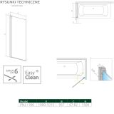 Parawan Nes PNJ 100 Czarny Lewy Frame Nes 10011100-54-56L Radaway