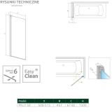 Parawan Nes PNJ 50 Czarny Lewy Frame Nes 10011050-54-56L Radaway