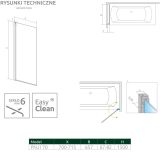 Parawan Nes PNJ 70 Czarny Lewy Frame Nes 10011070-54-56L Radaway