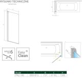 Parawan Nes PNJ 80 Czarny Lewy Frame Nes 10011080-54-56L Radaway