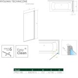 Parawan Nes PNJ 80 Czarny Prawy Frame Nes 10011080-54-56R Radaway