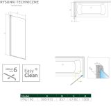 Parawan Nes PNJ 90 Czarny Lewy Frame Nes 10011090-54-56L Radaway