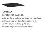 Blat Top Akrylowy Czarny Mat 80,4x46 Emporia