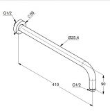 Ramię Natrysku A-QA 400 mm 6651439-00 Kludi