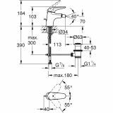 Bateria Bidetowa, Rozmiar S Eurostyle 23720003 Grohe