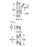 Bateria Prysznicowa Z Termostatem, Z Zestawem Prysznicowym Grohtherm 800 34566001 Grohe