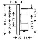 Bateria Termo. Podt. Ecostat E Z Zaw. Odcinającym 15708000 Hansgrohe