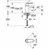 Bateria Umywalkowa, Rozmiar S Eurosmart Cosmopolitan 32824000 Grohe