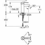 Bateria Umywalkowa, Rozmiar S Essence 34813001 Grohe