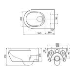 Miska WC plus Deska  Doto Pure Rim 54,5 + Deska CEAX.1404.545 Excellent