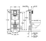 Stelaż WC Rapid SL 2w1 39750001 + Przycisk Skate Cosmopolitan 37601GL0 Grohe