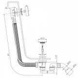 Syfon Wannowy Przelewowo-Odpływowy Z Automatycznym Korkiem Biały TK104-PLUS-3.35+64-SBP Omnires