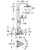 System Prysznicowy Cosmopolitan 250 Z Jednouchwytową Baterią 26674000 Grohe