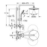 System Prysznicowy Z Jednouchwytową Baterią Ścienną Euphoria System 27473002 Grohe