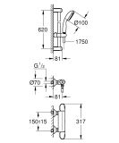 Termostatyczna Bateria Prysznicowa Grohtherm 1000 Chrom 34820004 Grohe