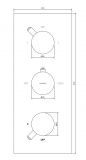 Termostatyczna Bateria Prysznicowo-Wannowa Podtynkowa 3 Wyjściowa Czarna Y Y1238/KROBL Omnires