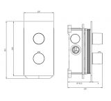 Termostatyczna Bateria Prysznicowo-Wannowa Podtynkowa Złoty Szczotkowany Contour CT8036GLB Omnires