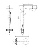 Termostatyczny System Prysznicowy Natynkowy Złoty Szczotkowany Contour CT8044GLB Omnires