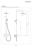 Termostatyczny System Prysznicowy Natynkowy Y Mosiądz Szczotkowany Y1244SUBSB Omnires