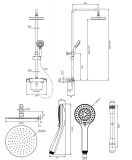 Termostatyczny System Prysznicowy Natynkowy Czarny Y Y1244LUXLBL Omnires