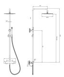 Termostatyczny System Prysznicowy Natynkowy Czarny Y Y1244SUBL Omnires