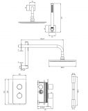 Termostatyczny System Prysznicowy Podtynkowy Złoty Szczotkowany Contour SYSCT11GLB Omnires