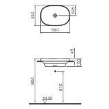 Umywalka FRAME Nablatowa 55 Owalna 5652B403-0016 Vitra