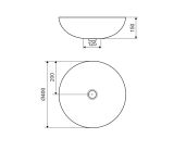 Umywalka Nablatowa Luqa 40x40 Grafit Mat Excellent