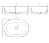 Umywalka Nablatowa Mesa Biały Mat 46x31 cm MESA460BM Omnires