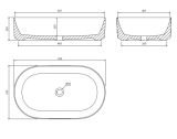 Umywalka Nablatowa Mesa Biały Mat 53x31 cm MESA530BM Omnires