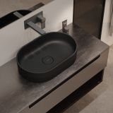 Umywalka Nablatowa Ovo Black Lava Mat 55x36 OVOUNBLV Omnires