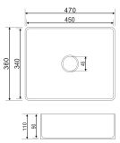 Umywalka Nablatowa Pasadena Biały 47x36 PASADENA470BP Omnires