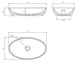 Umywalka Nablatowa Siena Szaro-Biała 60x35 SIENALUNBSP Omnires