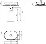 Umywalka Nablatowa Strada II 60x40 Biały T360401 Ideal Standard