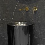 Umywalka stojąco-przyścienna Noemi S czarna 40x40x84,5 cm Marmorin