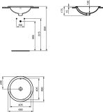 Umywalka Wpuszczana W Blat 48x48 Biały E505301 Ideal Standard